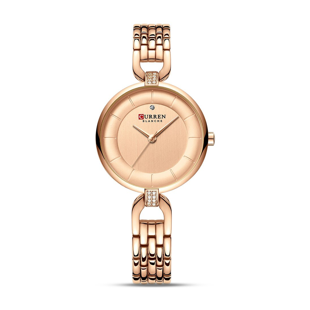 CURREN 9052 Stainless Steel Wrist Watch For Women - Rose Gold