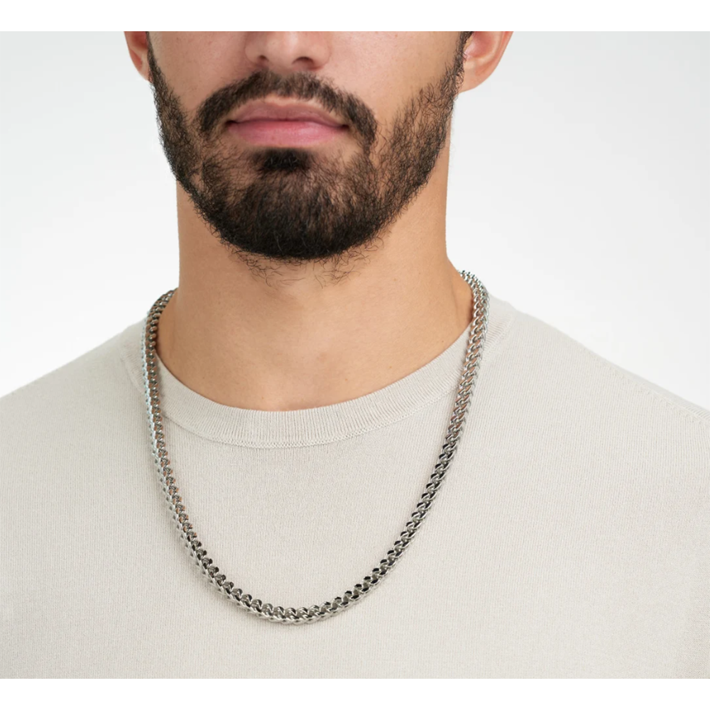 Stainless Steel Stylish Chain For Men - Silver