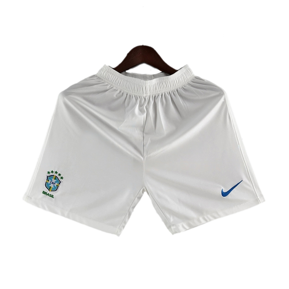 Brazil Mesh Cotton Third Short Pant For Men - White - Brazil ST1