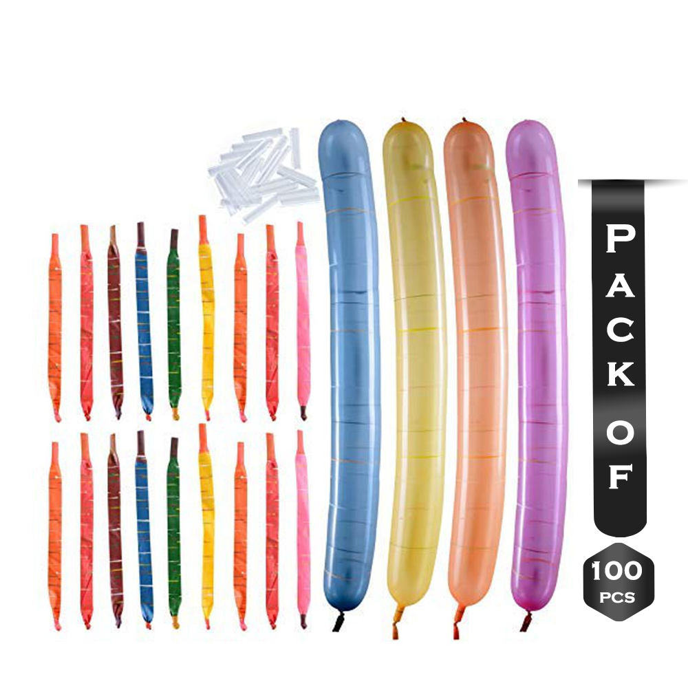 Pack of 100 Pcs Turbo Long Balloon 