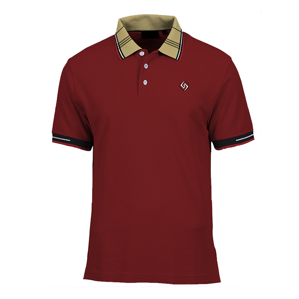 PK Cotton Half Sleeve Polo T-Shirt for Men - Red - PT15