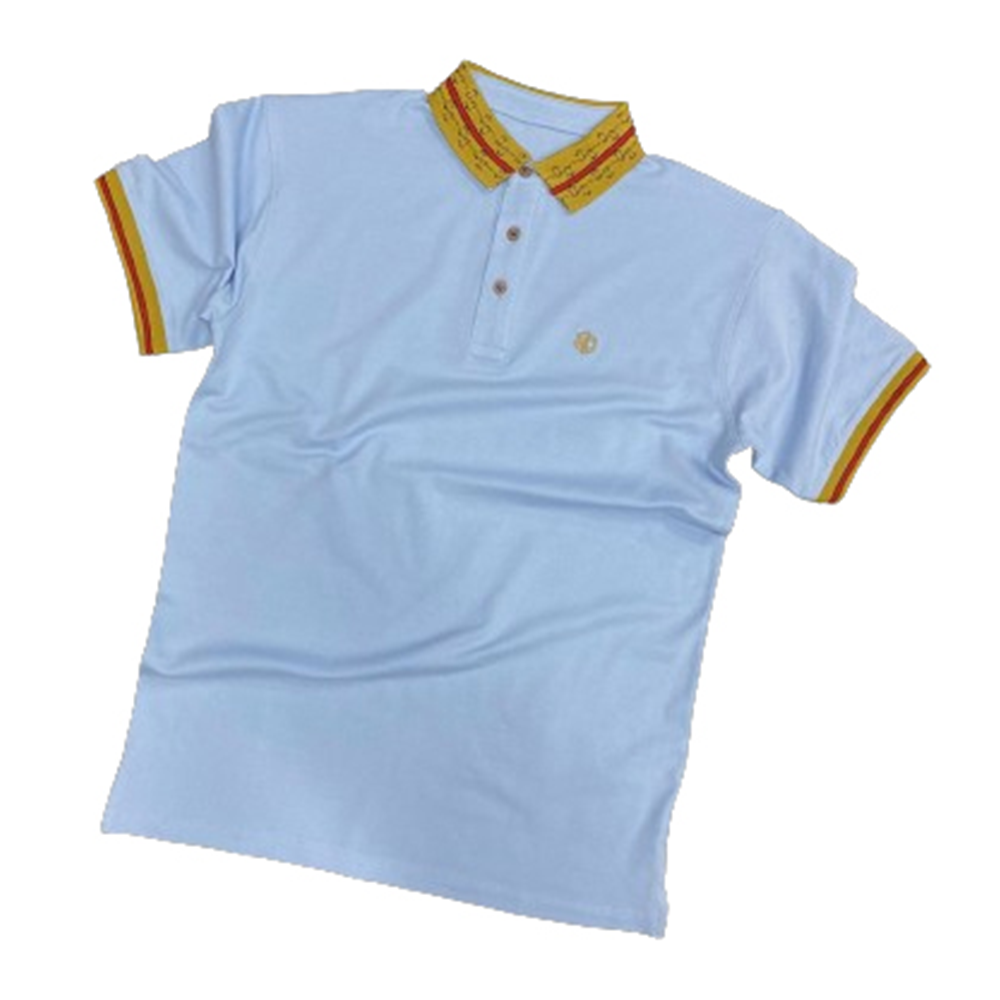 PK Cotton Half Sleeve Polo For Men - Light Blue - PT-N18