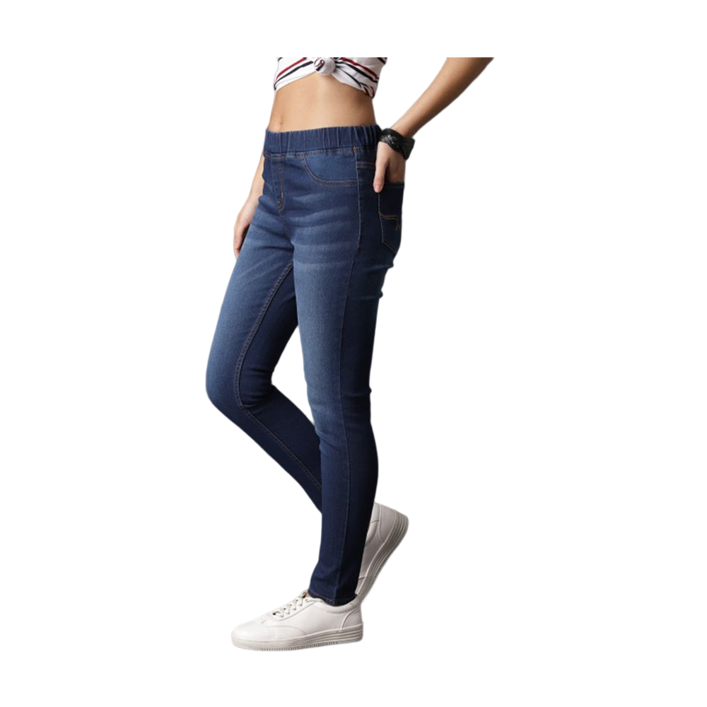 Laksba Semi Stretch Denim Jeggings Pant For Women - Blue Mix - 5322
