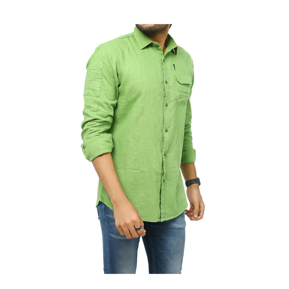 Bang Cotton  Full Sleeve Casual Shirt For Men - Light Green 