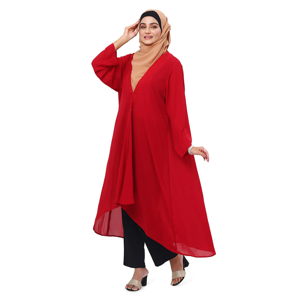 Georgette Double Shrug For Women - Maroon - 0823 000231