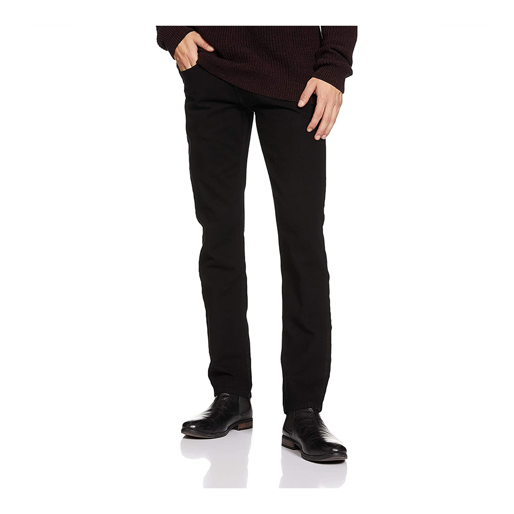 Cotton Semi Stretch Denim Jeans Pant For Men - Deep Black - NZ-13048