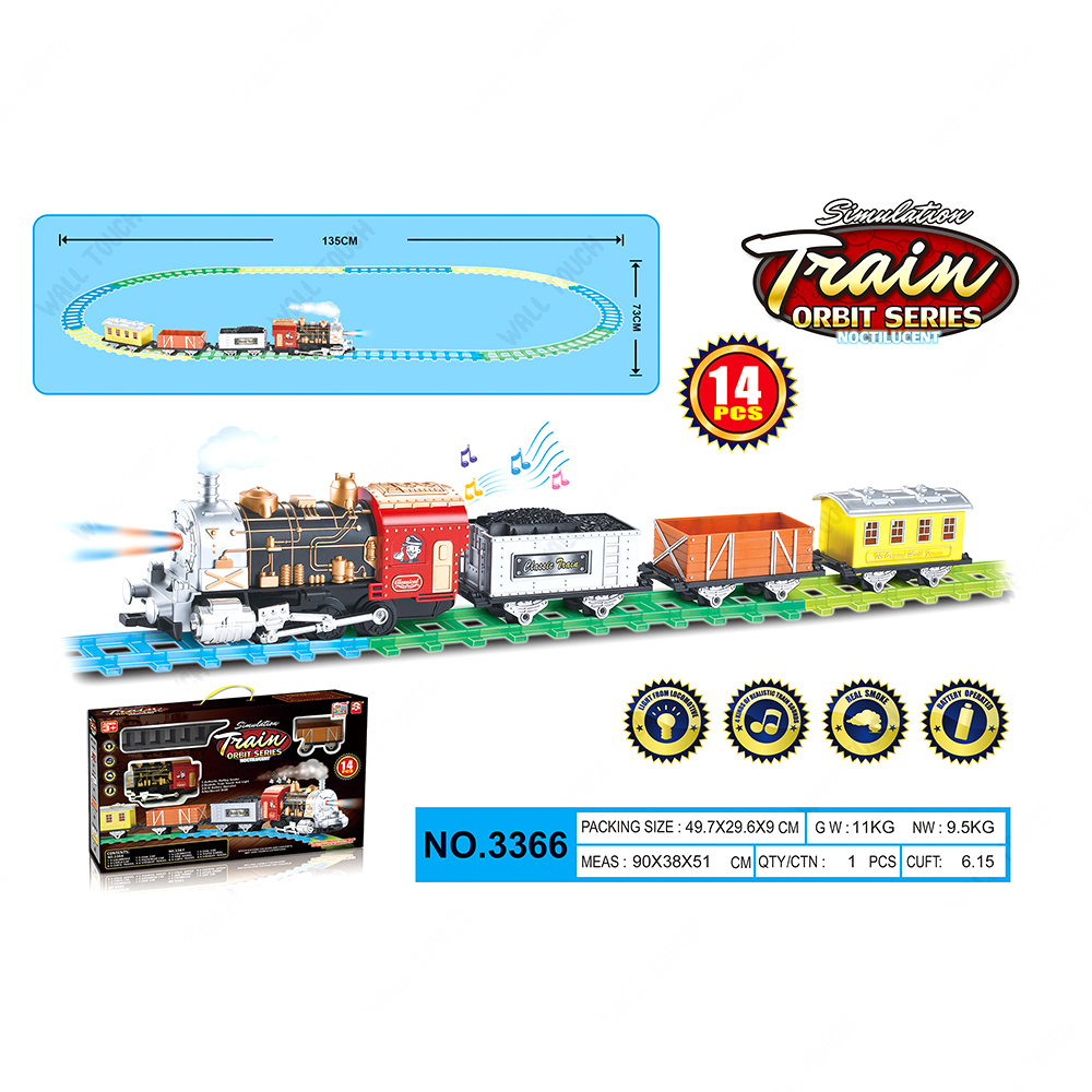 Battery Operated Simulation Orbit Series Classical Smoke Train Set Toy - 166082087