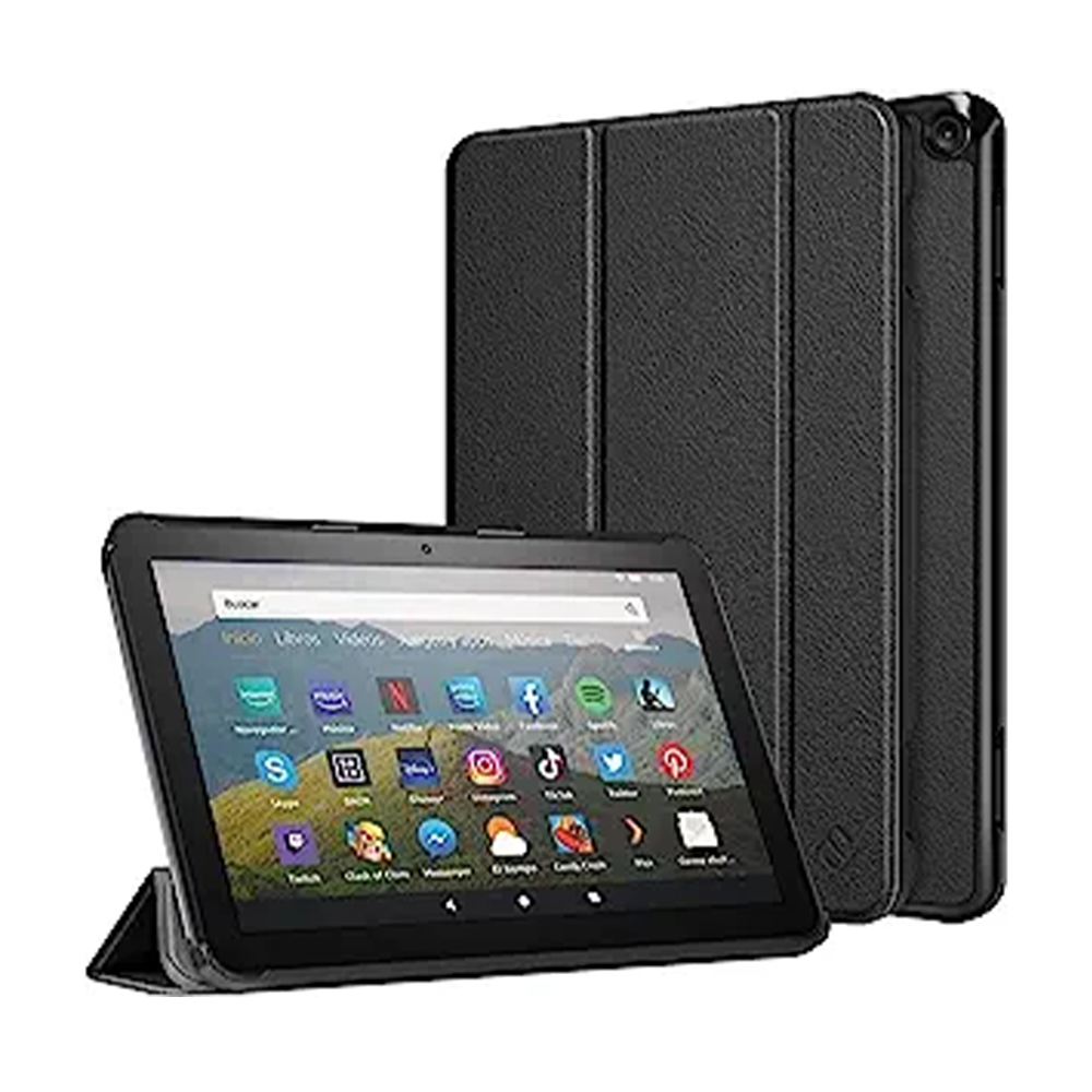 PU Leather Tri-Fold Tablet Cover Amazon Fire HD 8 2020 - Black
