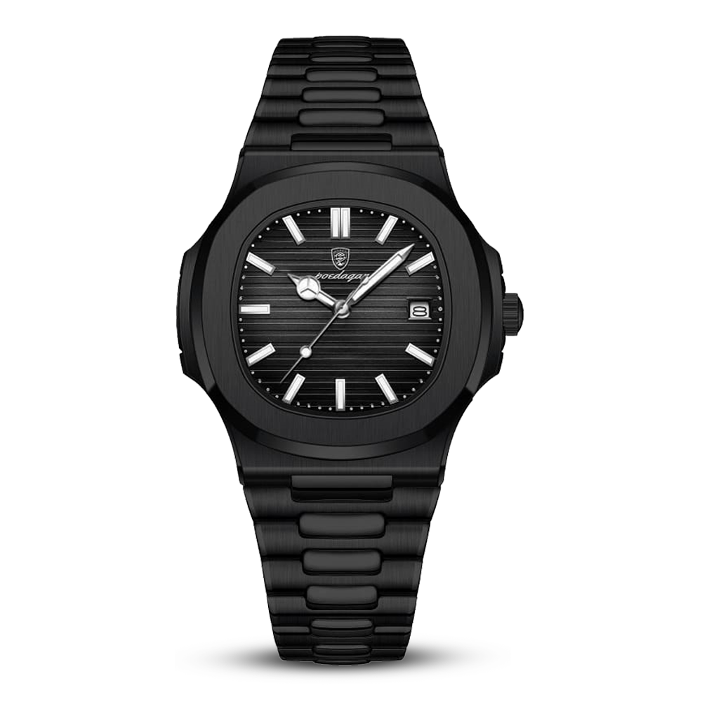 Poedagar 613 Luxury Waterproof Luminous Watch - Black