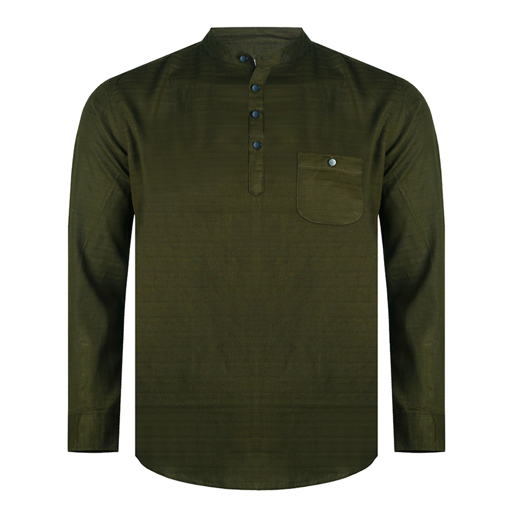 Cotton Full Sleeve Katua For Men - Dark Olive - OP223