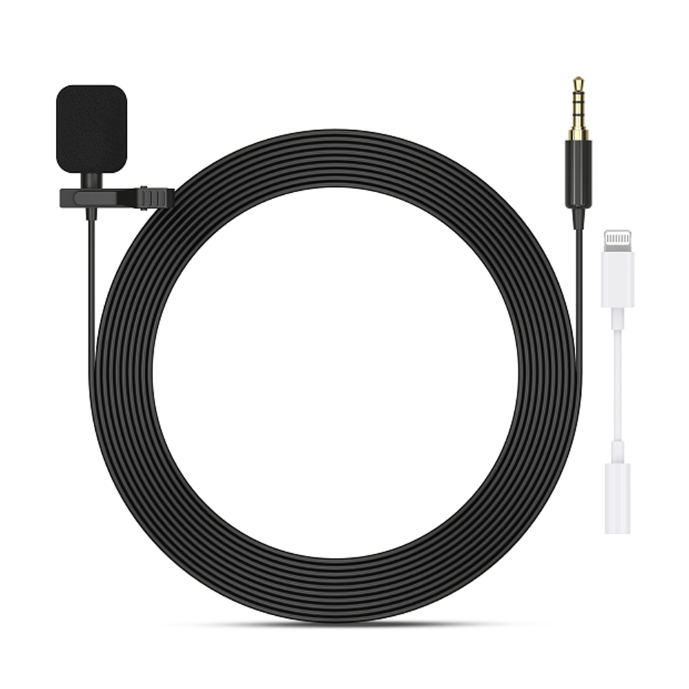 Mirfak MC1P Lighting Lavalier Microphone For Apple iOS Devices - Black