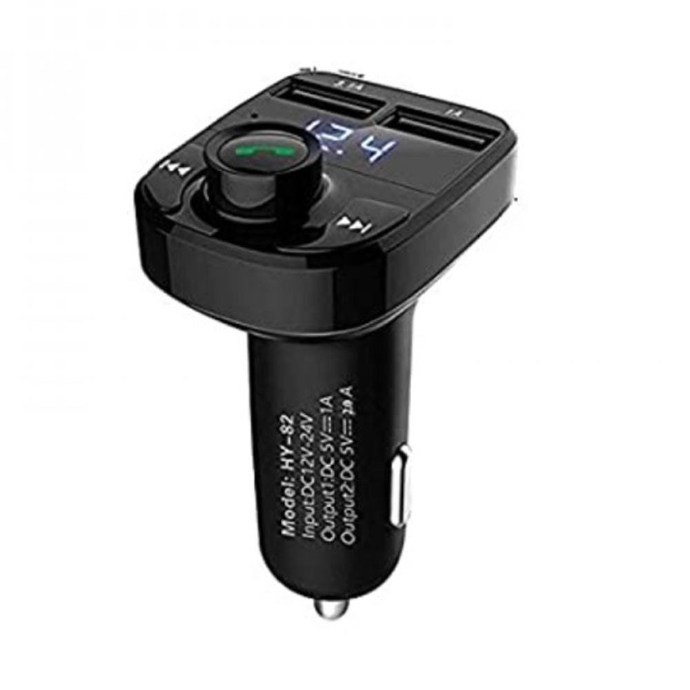 X8 Dual USB Car Charger Handsfree Wireless Bluetooth Fm Transmitter Music Adapter 2.0A - Black