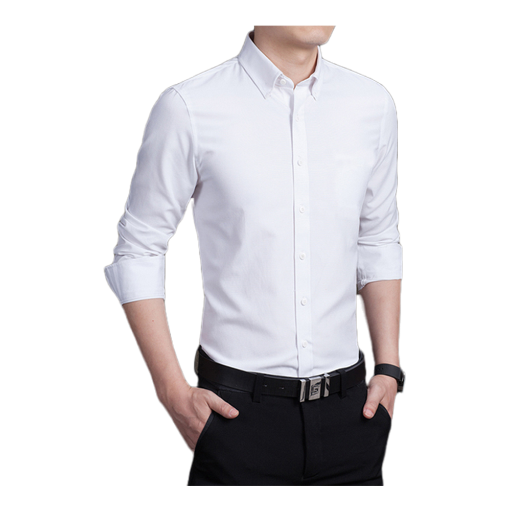 Laksba Cotton Full Sleeve Formal Shirt for Men - White - 1004