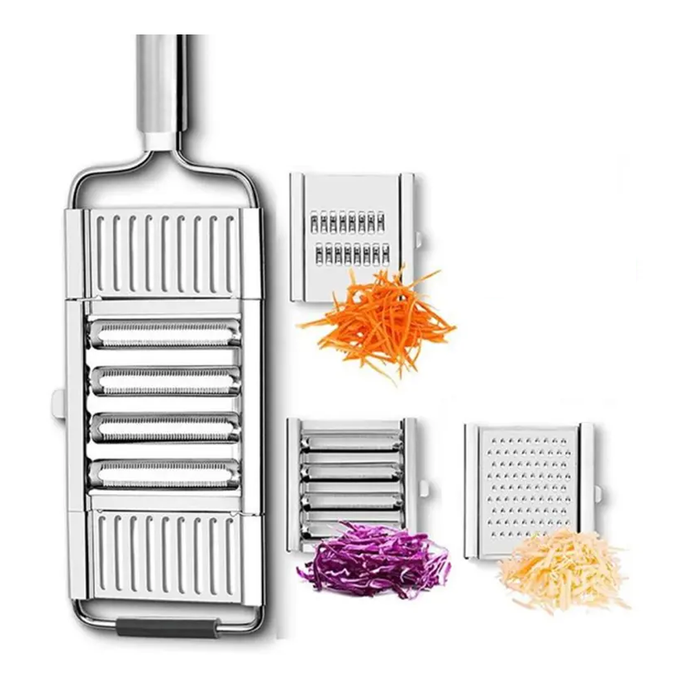 Stainless Steel Portable Manual Vegetable Slicer - Silver