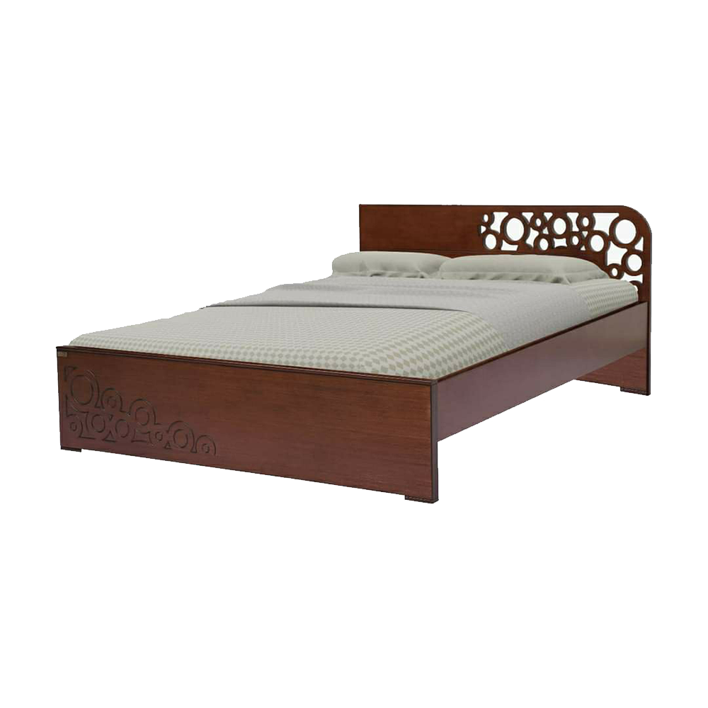 Malaysian Processed Wood Double Size Bed 5'*7' Feet