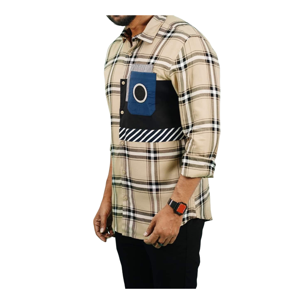 Cotton Full Sleeve Casual Shirt For Men - Brown - CS-32