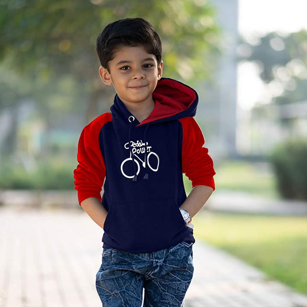 Cotton Casual Hoodies for Baby - Red and Blue 