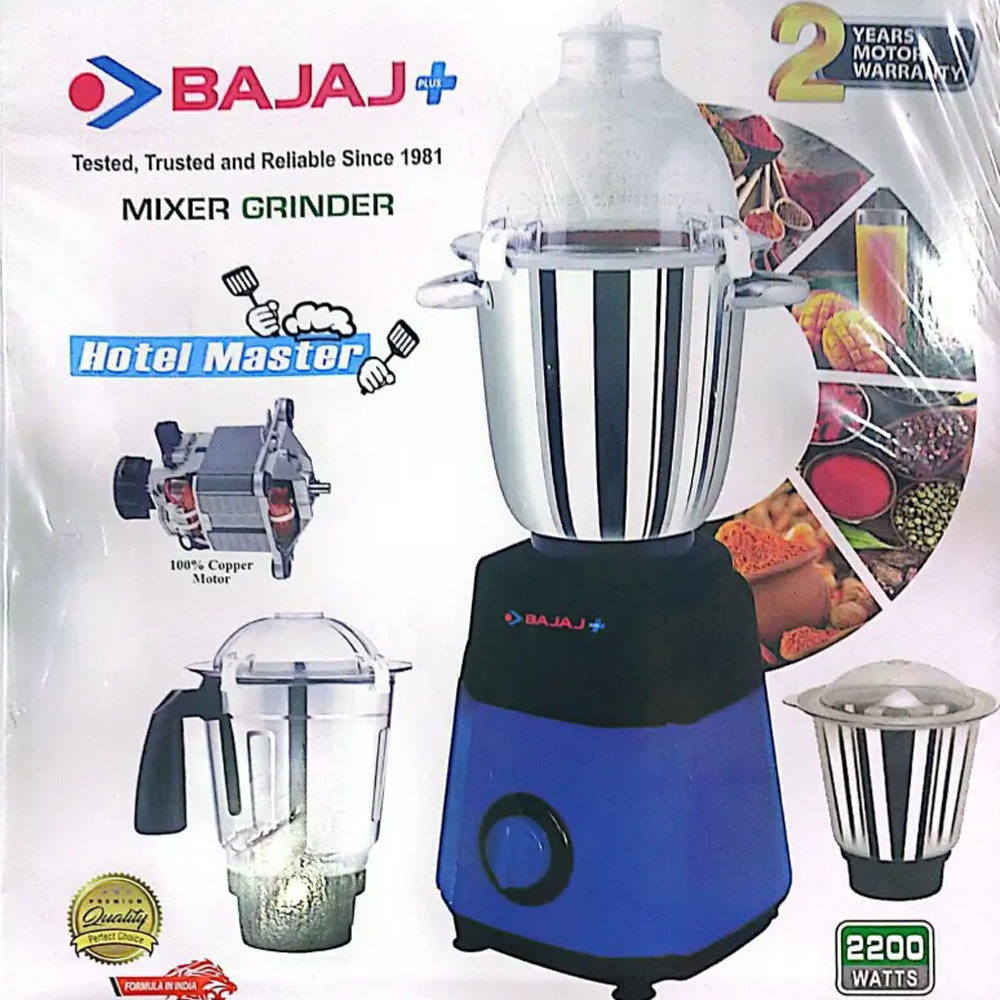Bajaj Hotel King 3 in 1 Mixer Blender - 2200w - Navy Blue