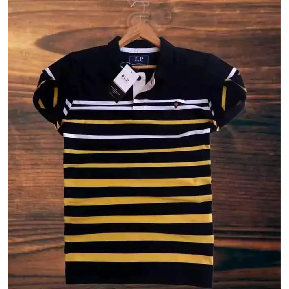 PK Cotton Half Sleeve Polo Shirt for Men - Multicolor - MB008