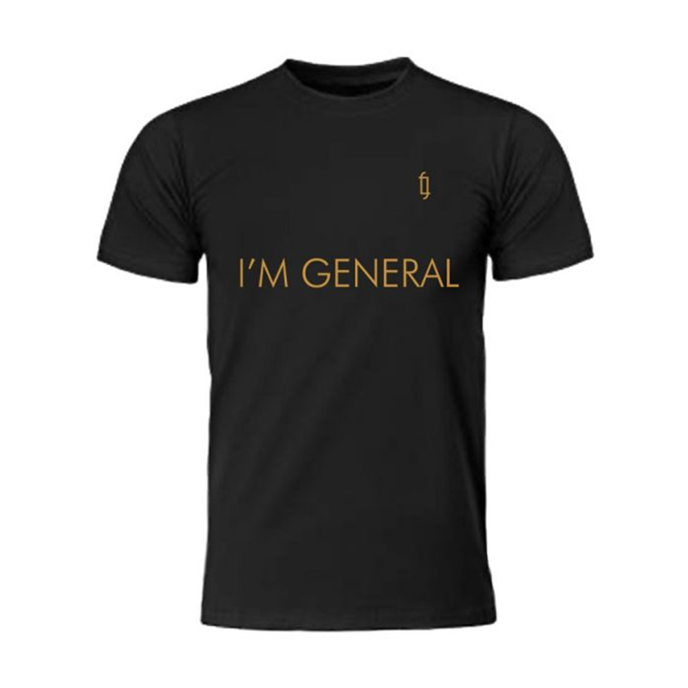 Fiona Cotton Half Sleeve IM General T-Shirt For Men - Black