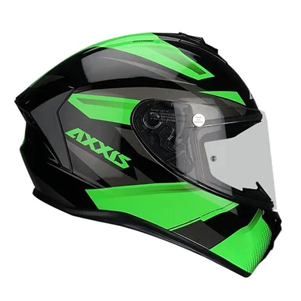 AXXIS Draken Ronin Full Face Helmet - Black and Green