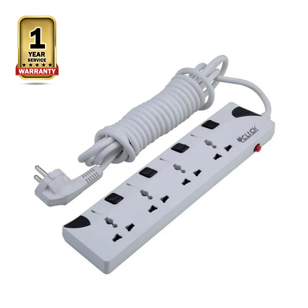 Click 3 Socket 2 Pin Multiplug - White - 901491