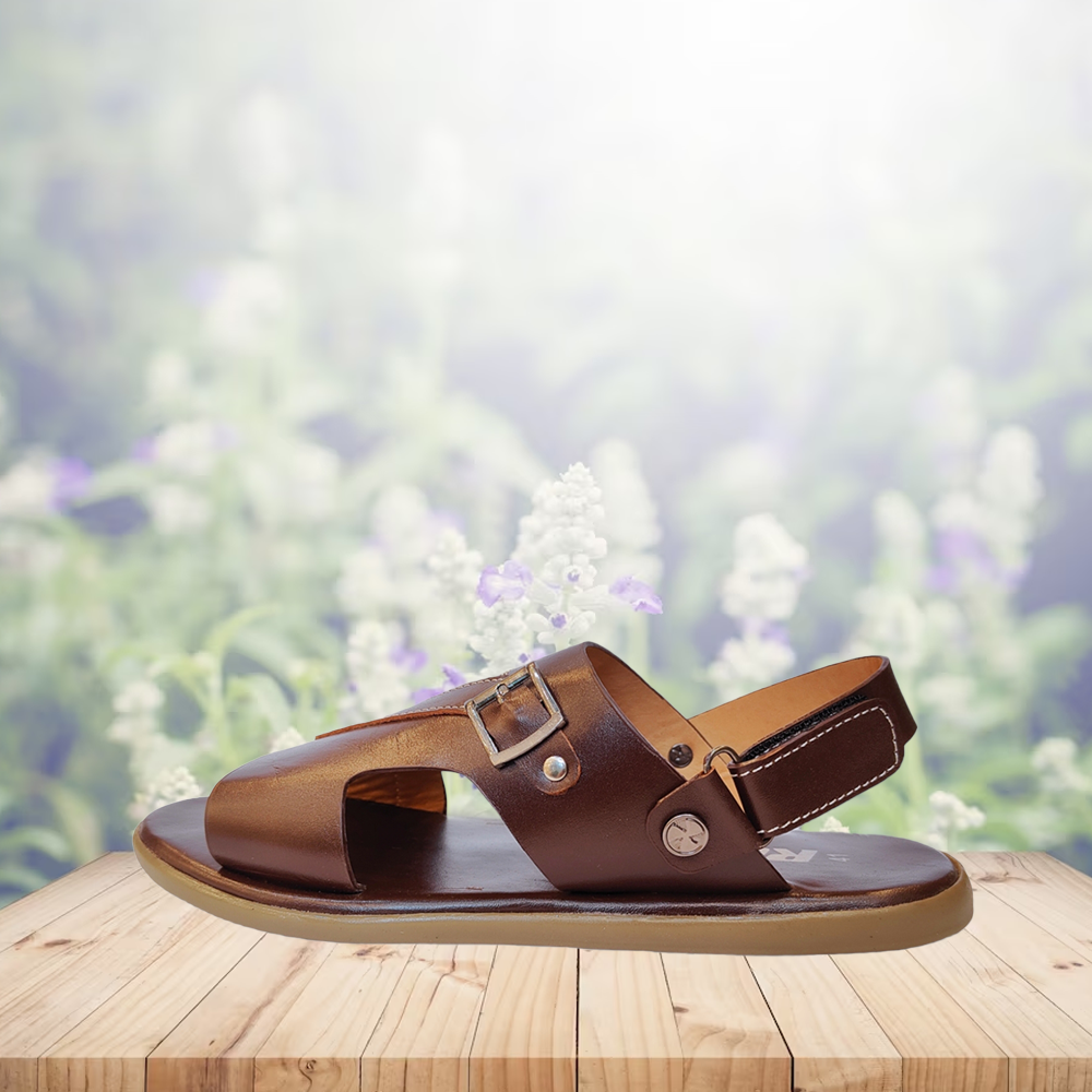 Reno Leather Sandal for Men - Chocolate - RS7085