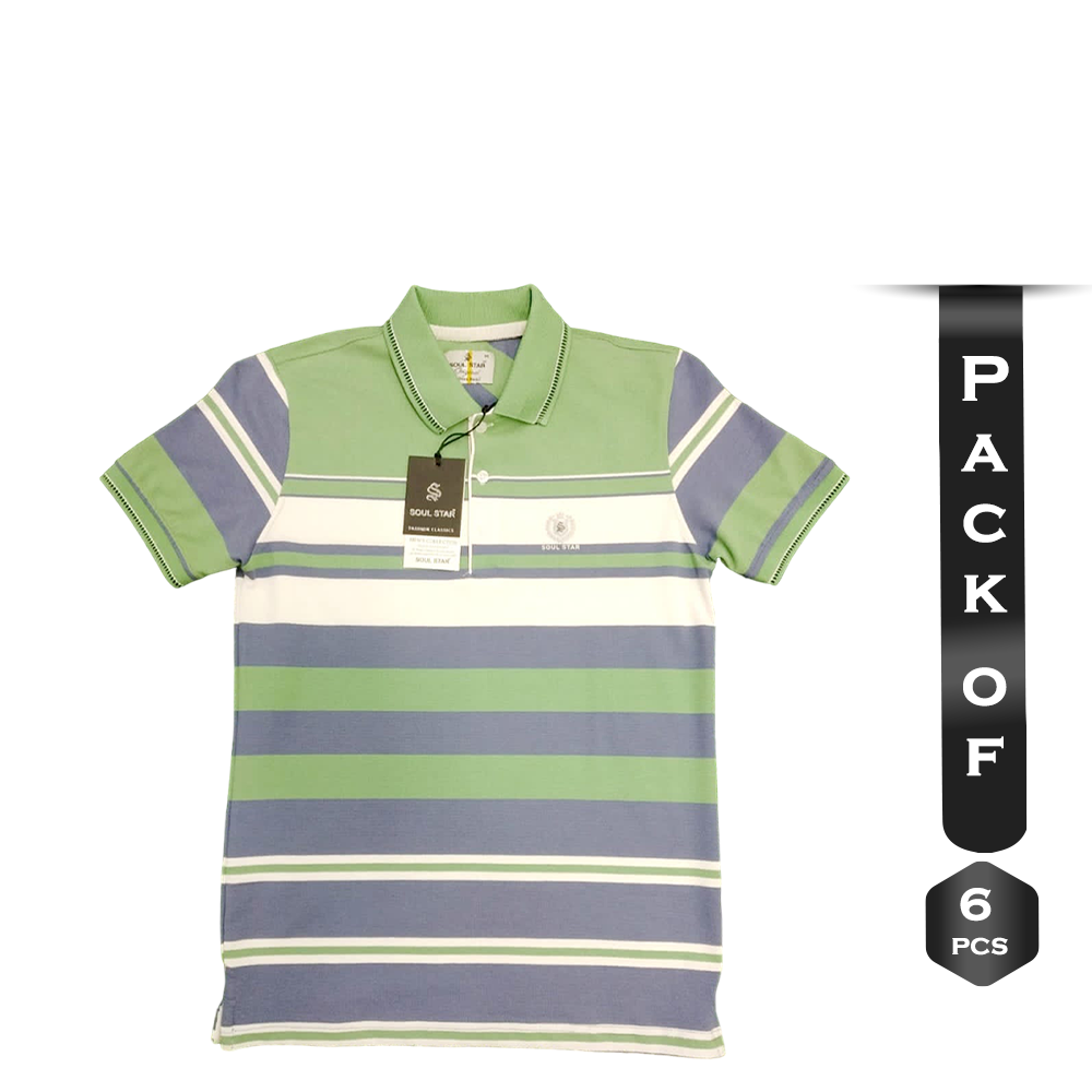 Pack Of 6 Pcs Cotton Polo For Men - Multicolor