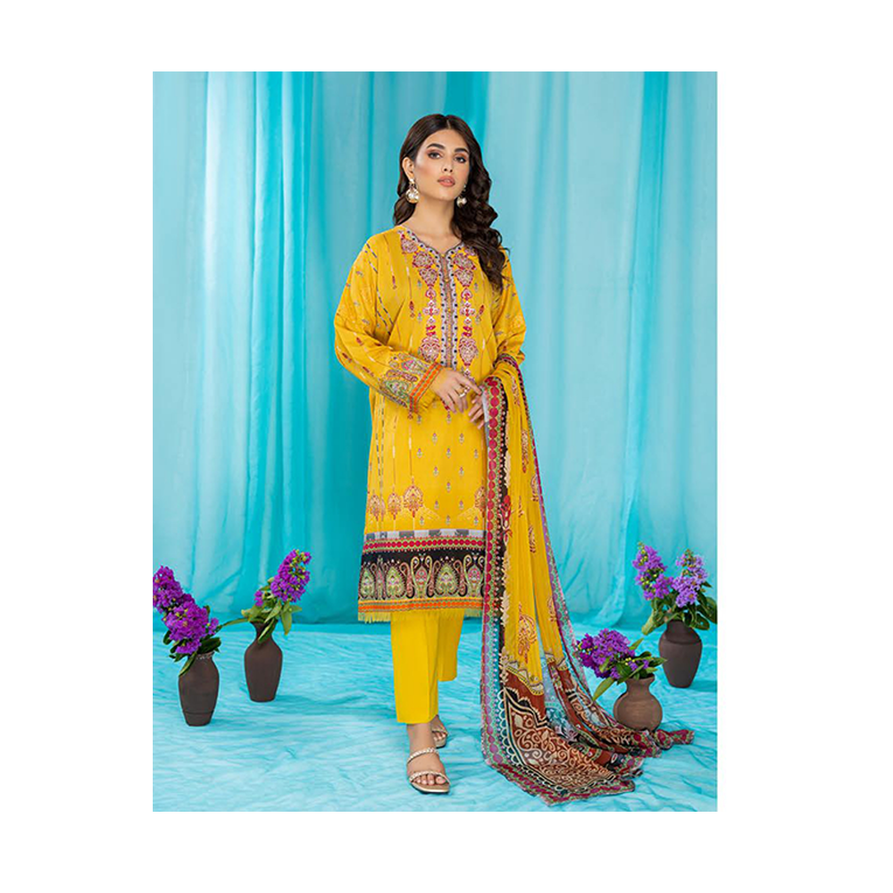 Gull Jee Rang Pasand Unstitched Cotton Digital Printed Salwar Kameez For Women - GRP2220A1 - Yellow