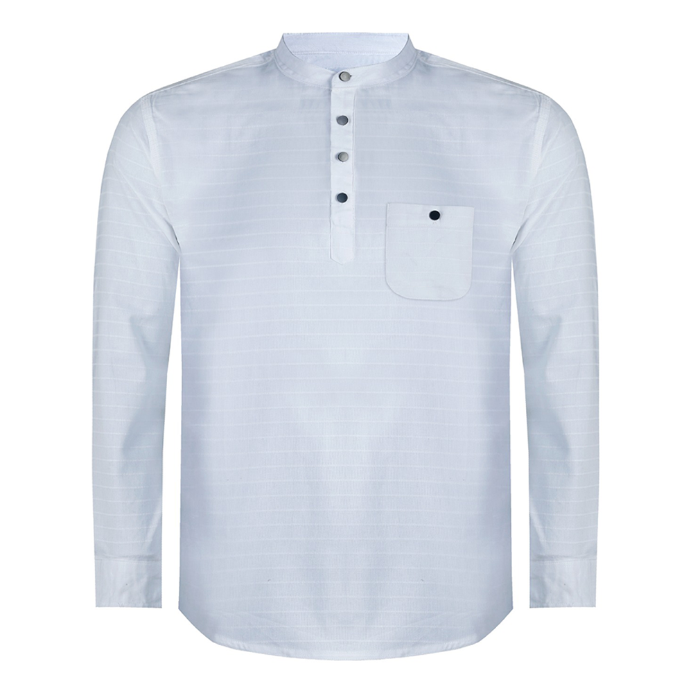 Cotton Full Sleeve Katua For Men - White - OP234