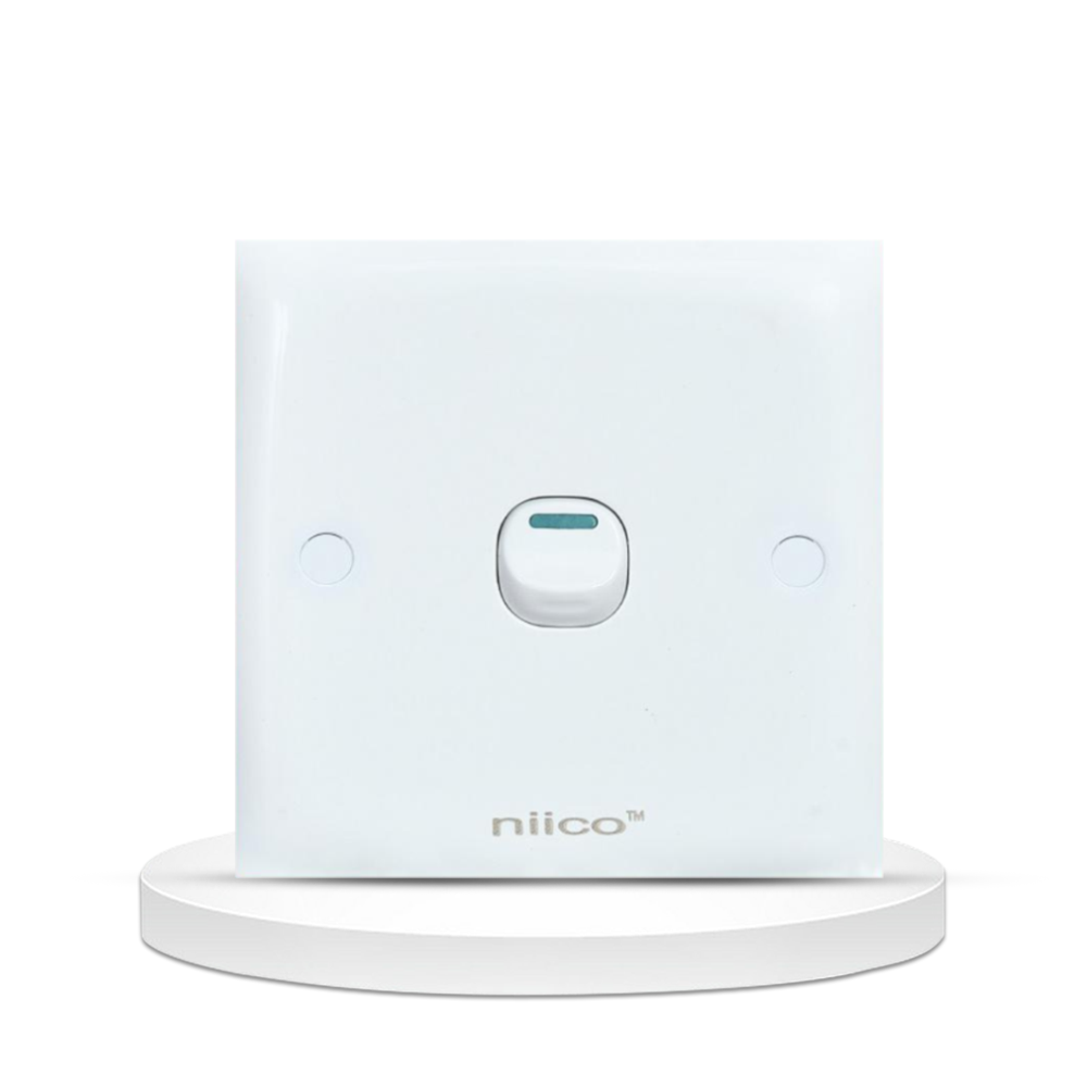 Niico Classic 1 Gang 1 Way Wall Switch - White