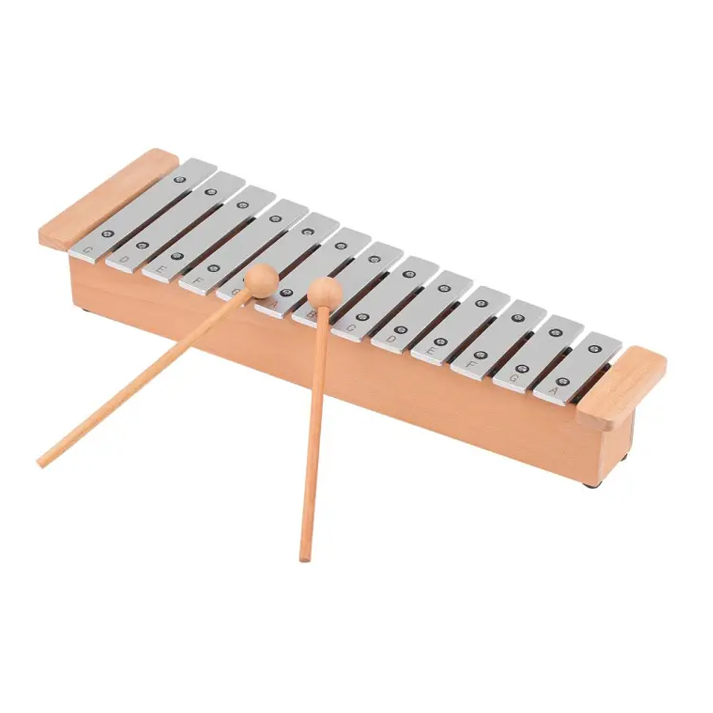Portable Aluminum Piano Xylophone Percussion - Brown