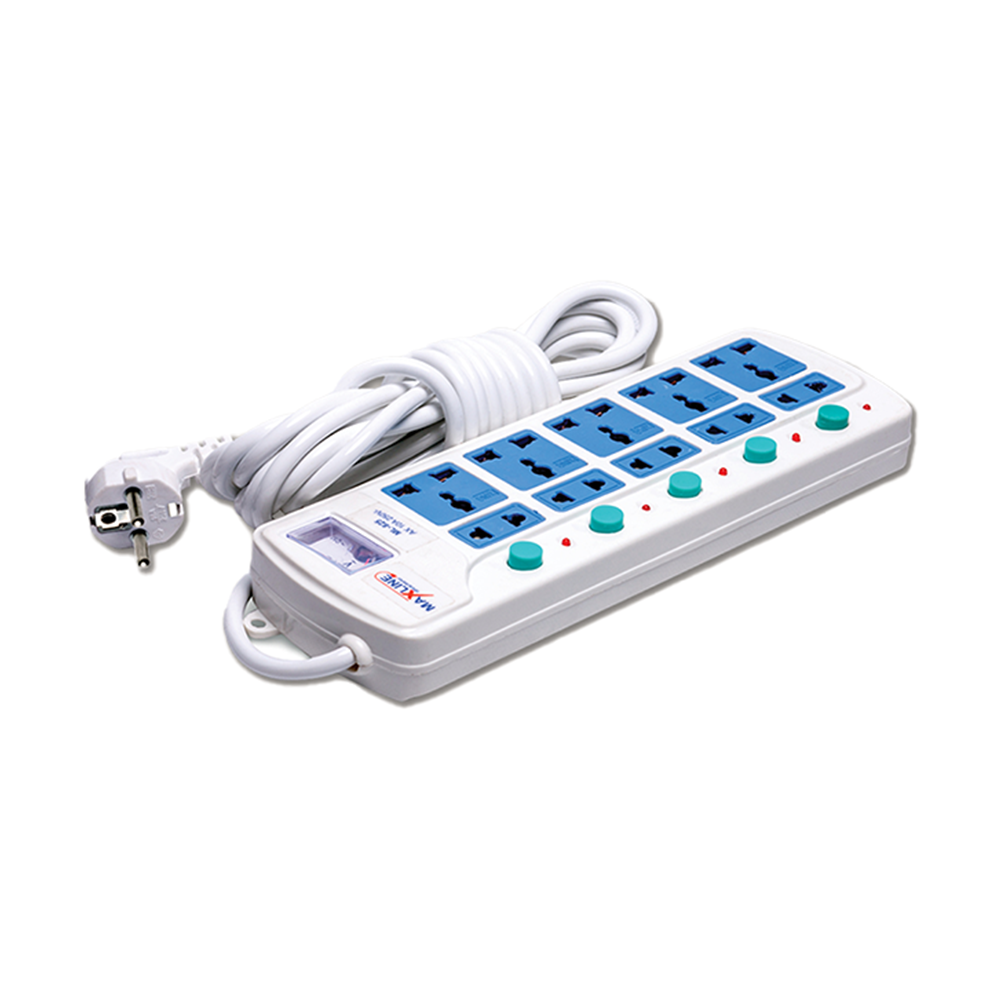 Maxline ML-825 Extension Socket-Multiplug - 10 Port - White