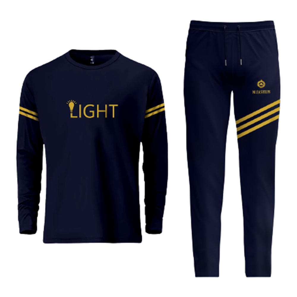 PP Jersey Full Sleeve T-Shirt With Trouser Full Track Suit - Black - HT-10