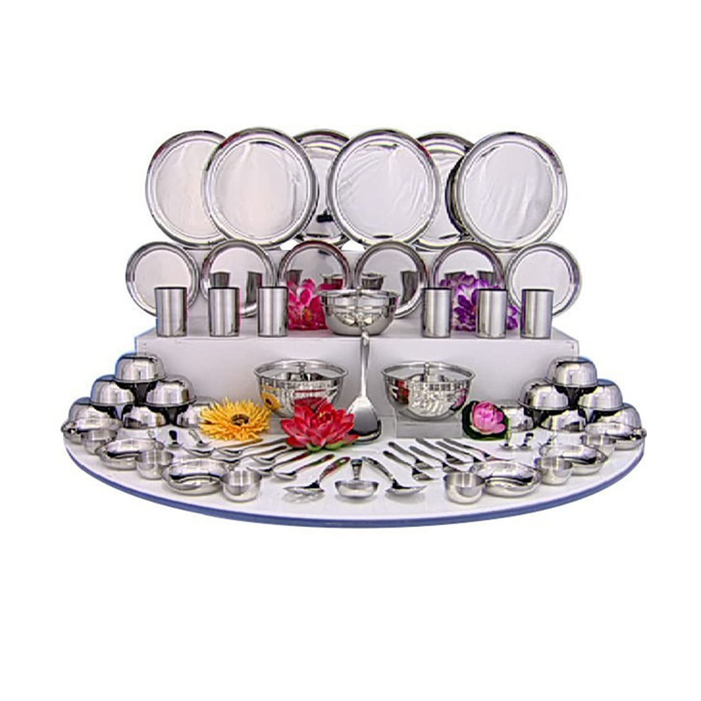 Set of 75 Pcs Stainless Steel Premium Dinner Set - Silver