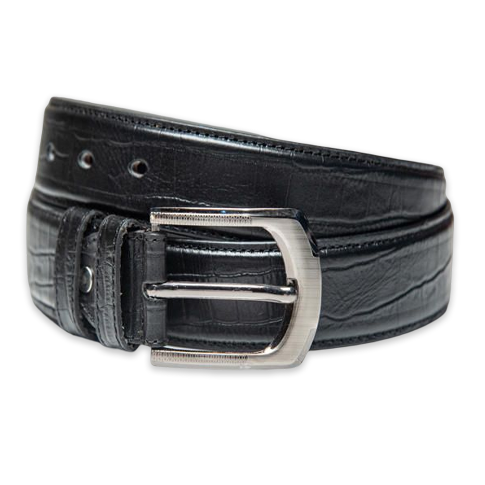 Paduka PU Leather Belt for Men - Black - PMB-118
