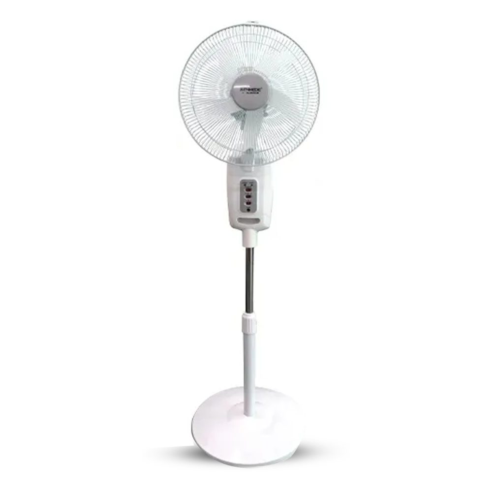 Kennede KN-2936HRS Rechargeable Stand Fan With Remote - 16 Inch - White