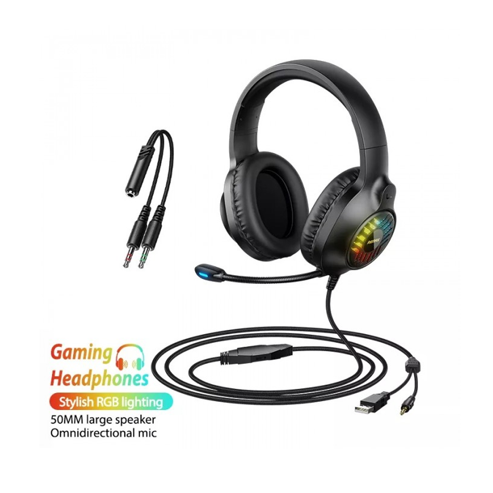 Remax RM-850 RGB Gaming Headphone - Black