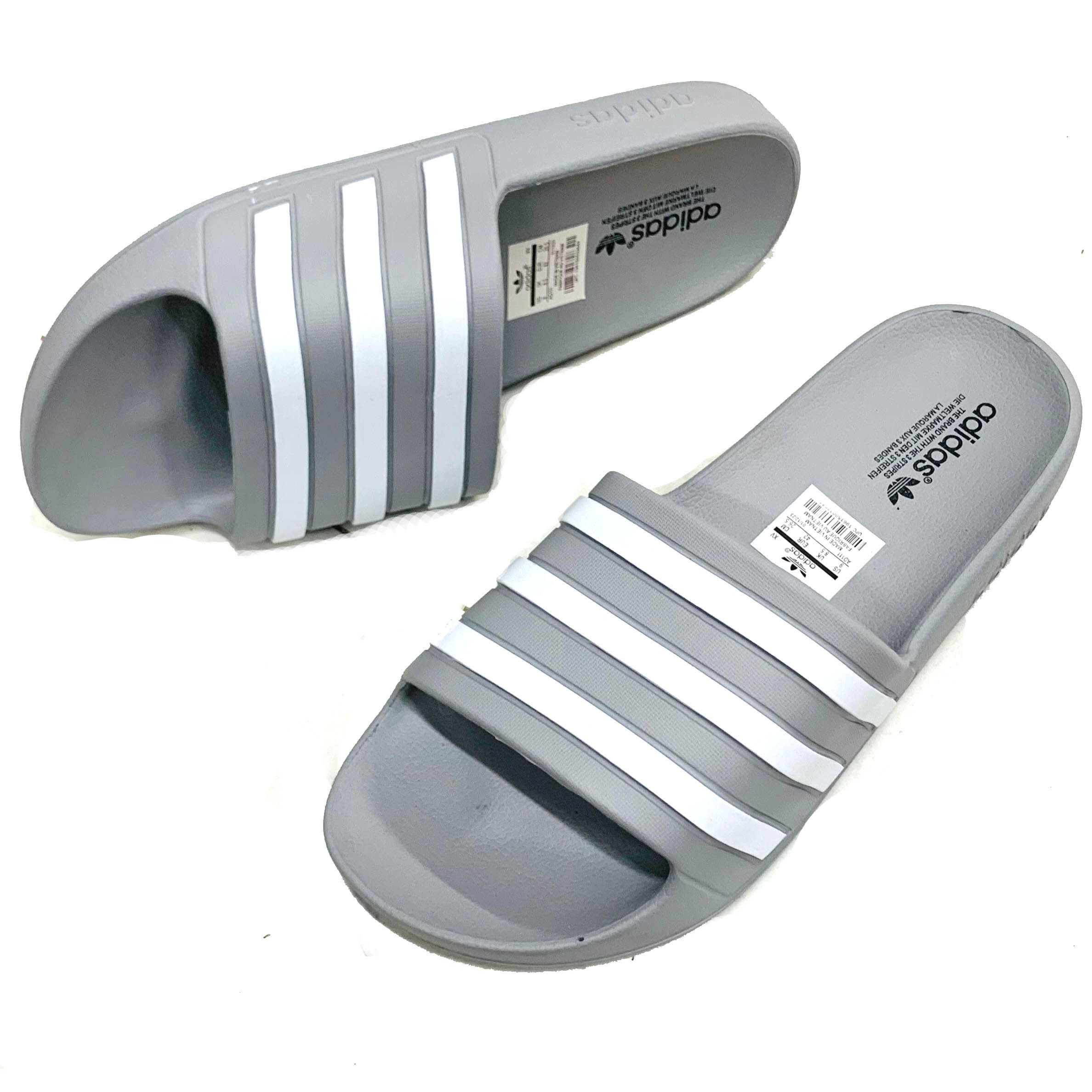 Adidas Aqua PU Leather Slide Slipper For Men - Gray - SL 721