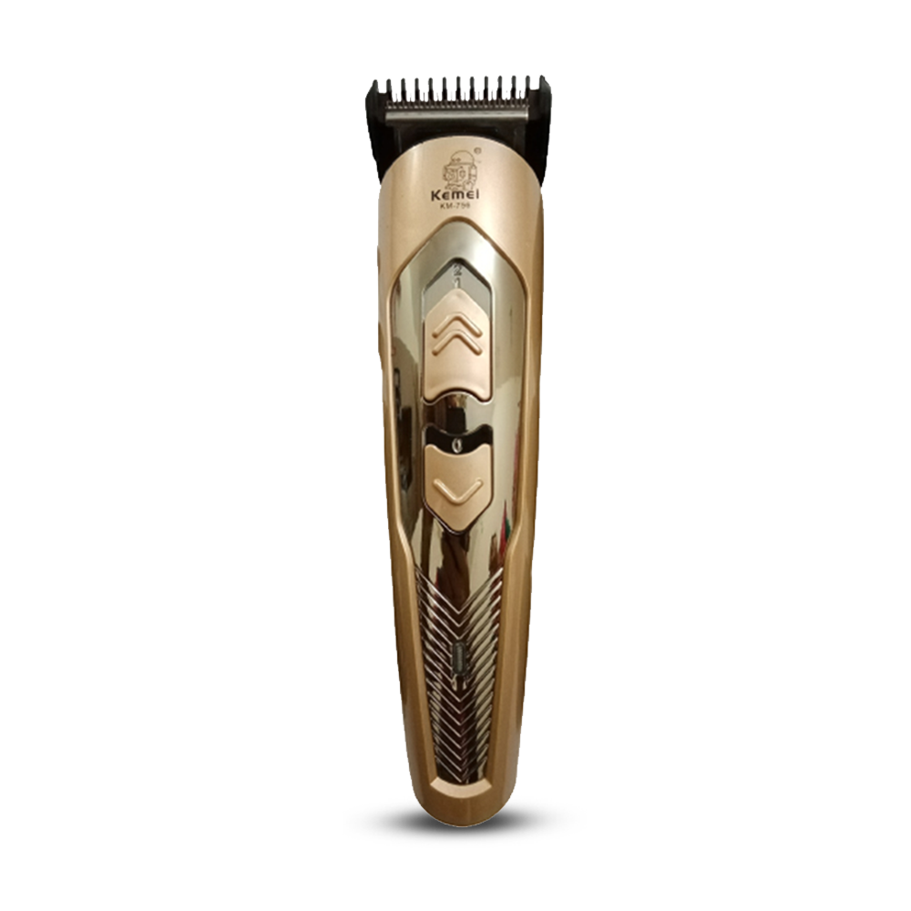 Kemei KM756 Rechargeable Hair Clipper And Beard Trimmer For Men Golden