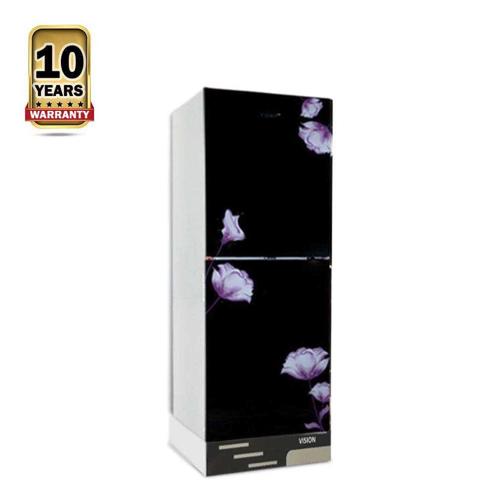 Vision GD RE-252L Refrigerator - 252 Liters - Mirror Purple Flower