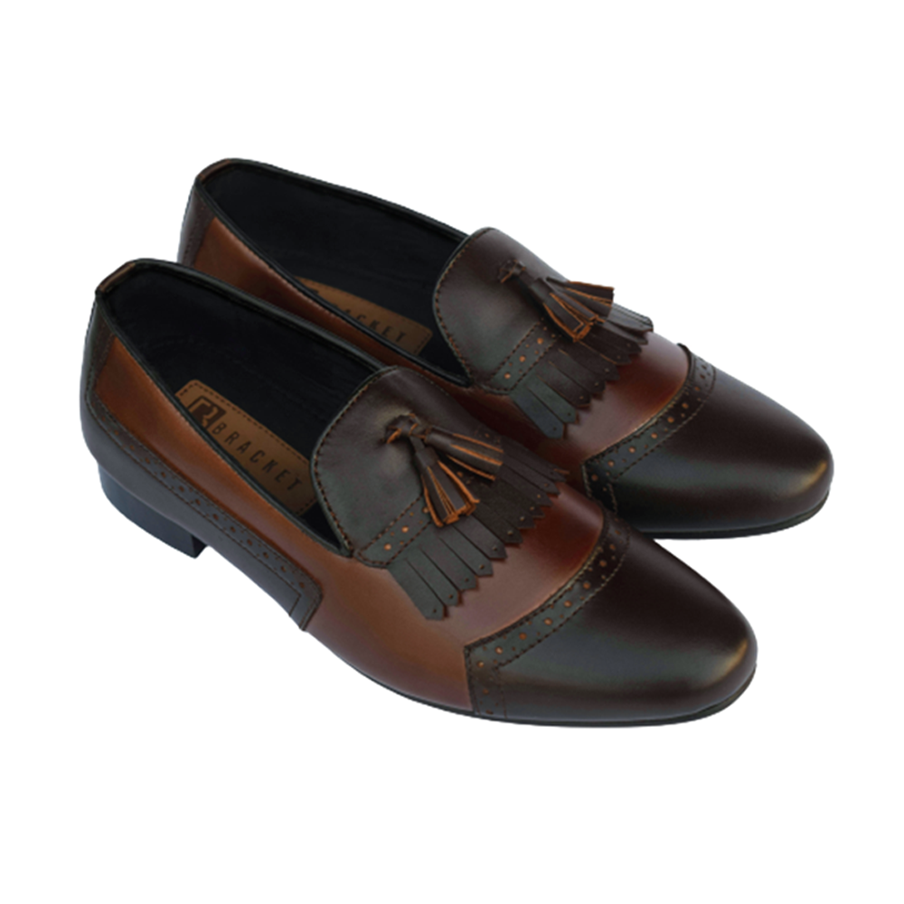 Bracket Tassel Loafer Leather Shoe for Men TLS 03