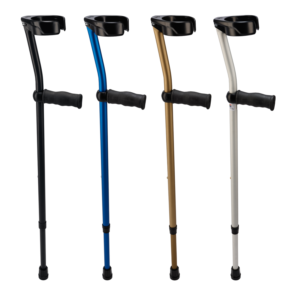 Aluminium Elbow Crutch Adjustable Walking Stick - Multicolor