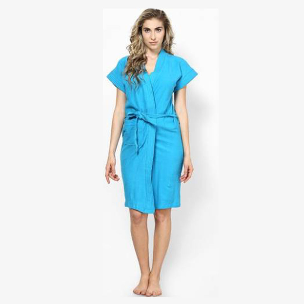 Cotton Shower Wrap Bathrobe For Women - Multicolor