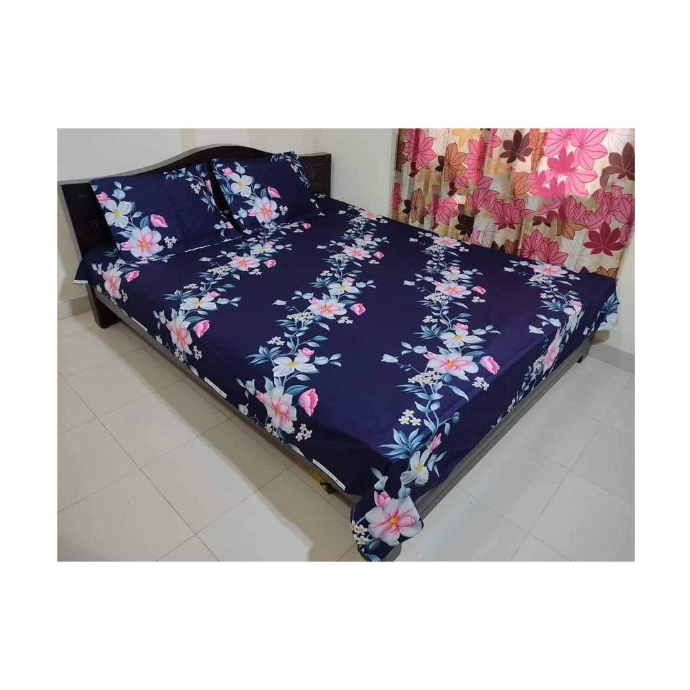 King Size Cotton Panel Bedsheet - BT-134 - Multicolor