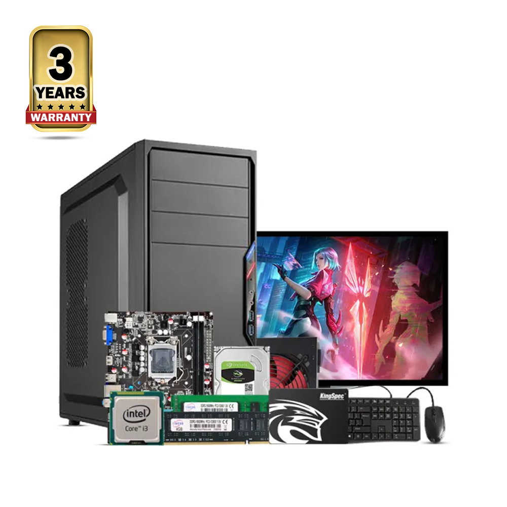 Intel Core i3 6th Generation - 8GB RAM - 256GB SSD - 19 Inch LED Monitor - Full Desktop Computer - Black - bgwi-021