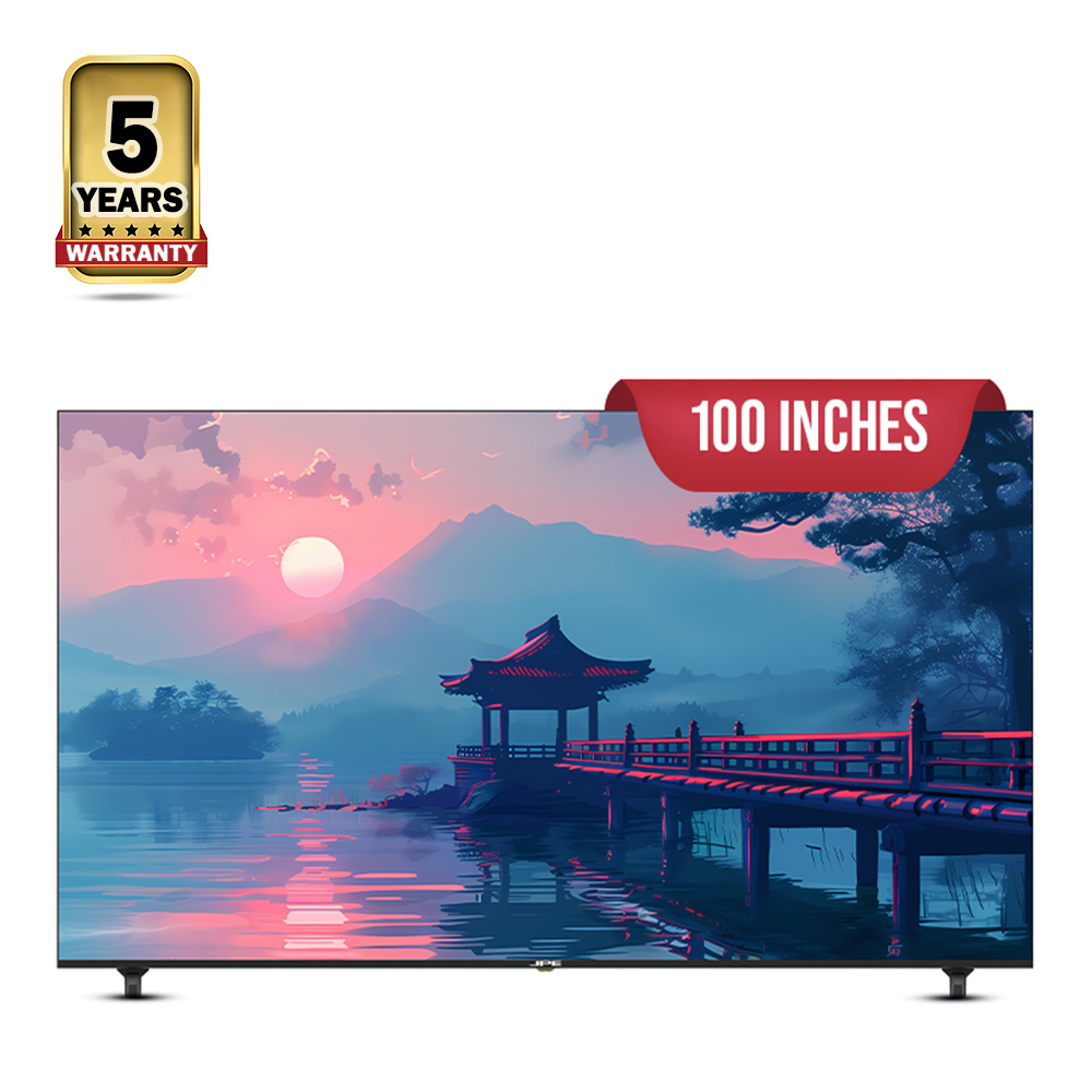 JPE E100F1A Google DLED 4K Smart TV - 100 Inch - Black