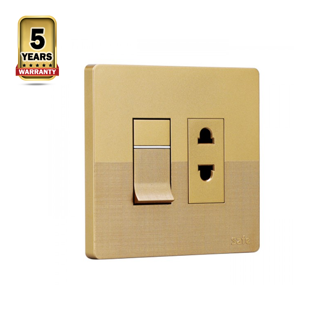 Walton 2 Pin Socket with Switch - Golden