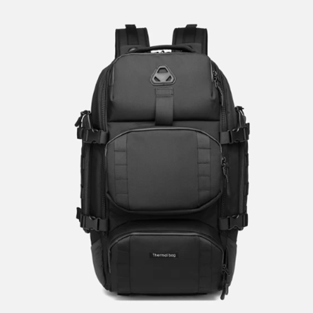 Ozuko 9386 Oxford Multi-Pocket Hiking Travel Backpack - Black