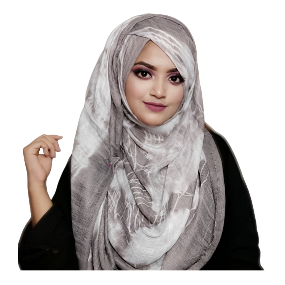 Soft Cotton Hand Dye Hijab For Women - Ash